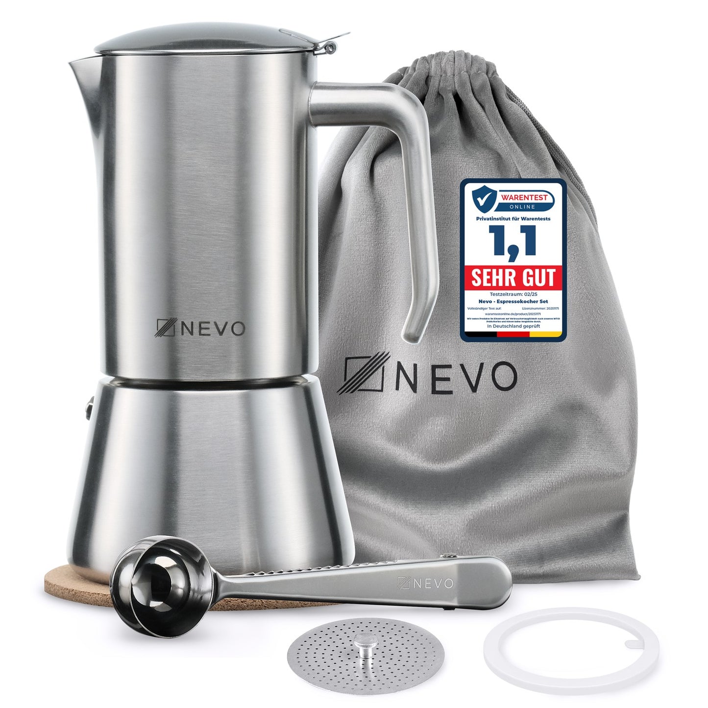 NEVO Espressokocher Premium-Set Komplett